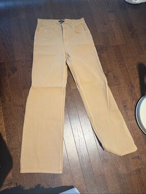 PrettyLittleThing Beige Wide Leg Jeans